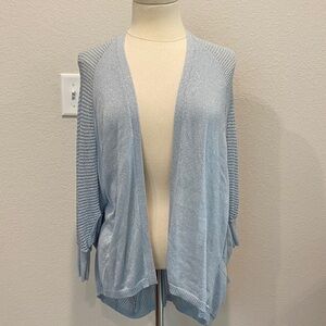 Chico’s Travelers Light Blue & Silver Women's Sweater Large